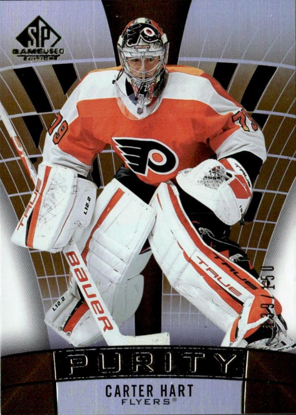 Carter Hart #P-24 2021-22 SP Game Used Hockey Purity