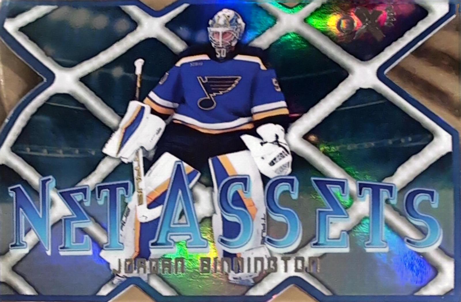 Jordan Binnington #4 Hockey Cards 2023 SkyBox E-X 2000 Net Assets