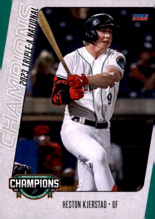 Heston Kjerstad #16 2023 Choice Norfolk Tides Triple A Champions Baseball