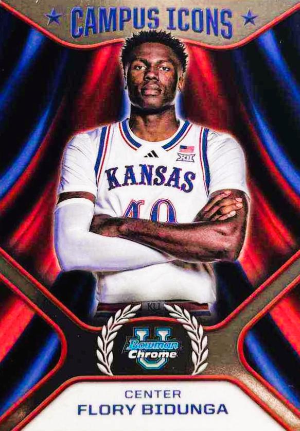 Flory Bidunga #CI-13 Basketball Cards 2024 Bowman Chrome University Campus Icons