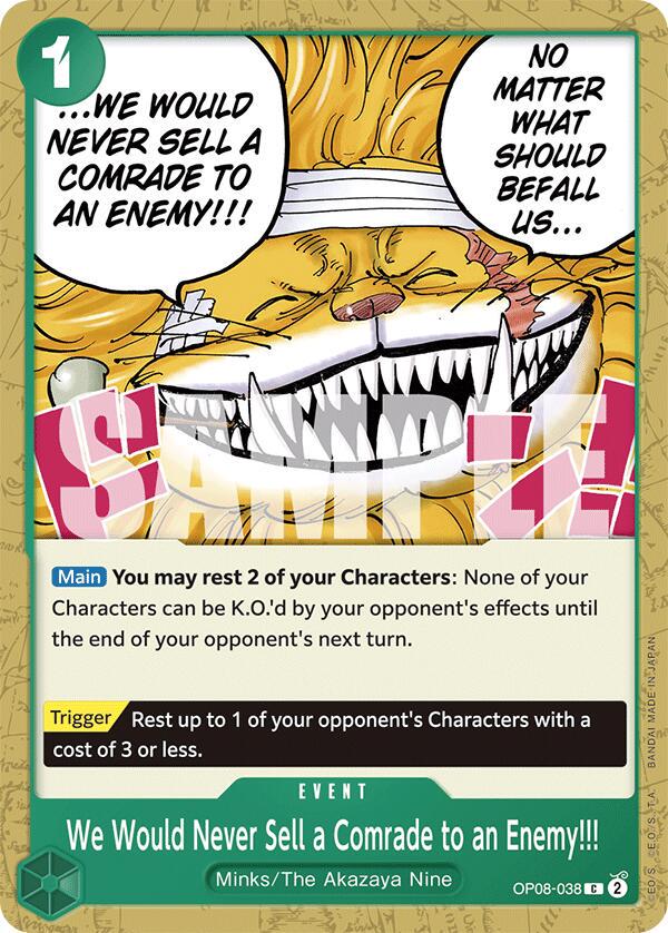 We Would Never Sell a Comrade to an Enemy!!! OP08-038 One Piece Two Legends