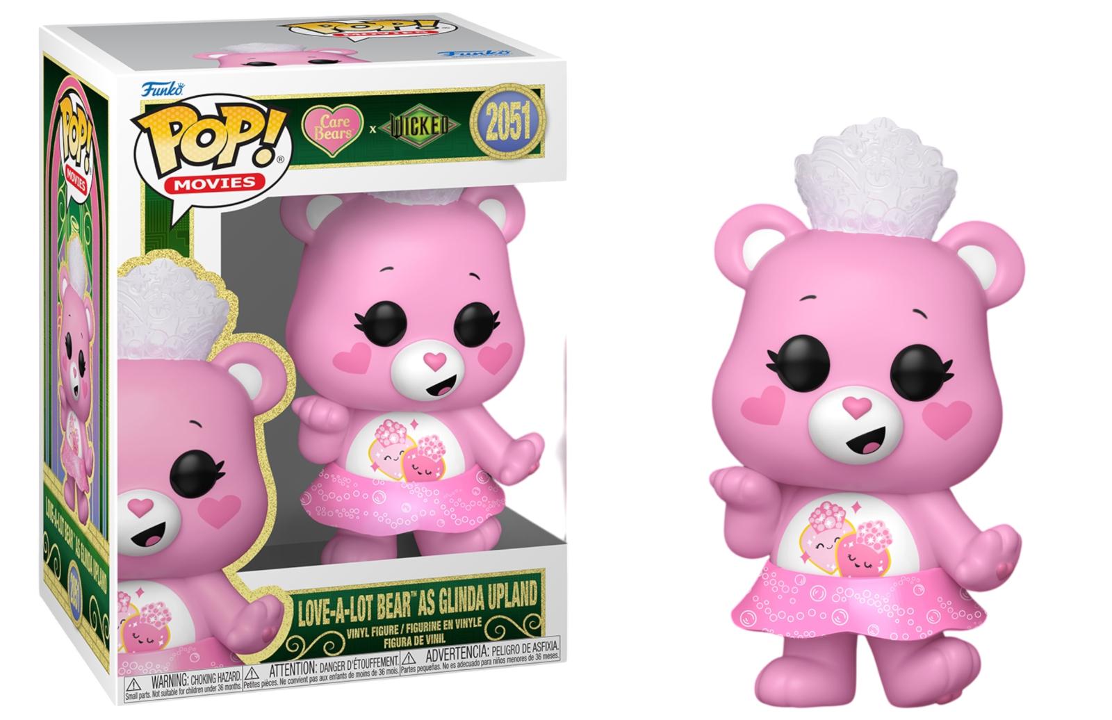 Love-A-Lot Bear As Glinda Upland #2051 Care Bears x Wicked Funko Pop box and figure