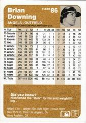 Back Of Card | Brian Downing Baseball Cards 1983 Fleer