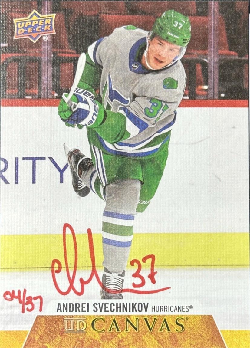 Andrei Svechnikov #CS-AS 2020-21 Upper Deck Clear Cut Hockey Canvas Signatures