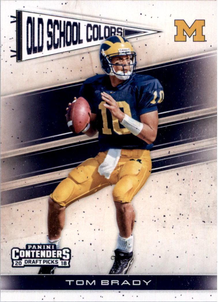 Tom Brady #20 Football Cards 2018 Panini Contenders Draft Picks Old School Colors