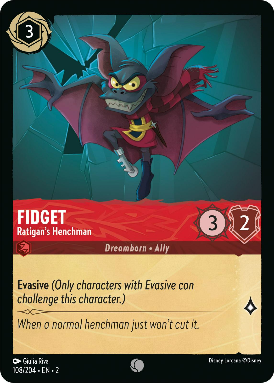 Fidget - Ratigan's Henchman #108 Lorcana Rise of the Floodborn