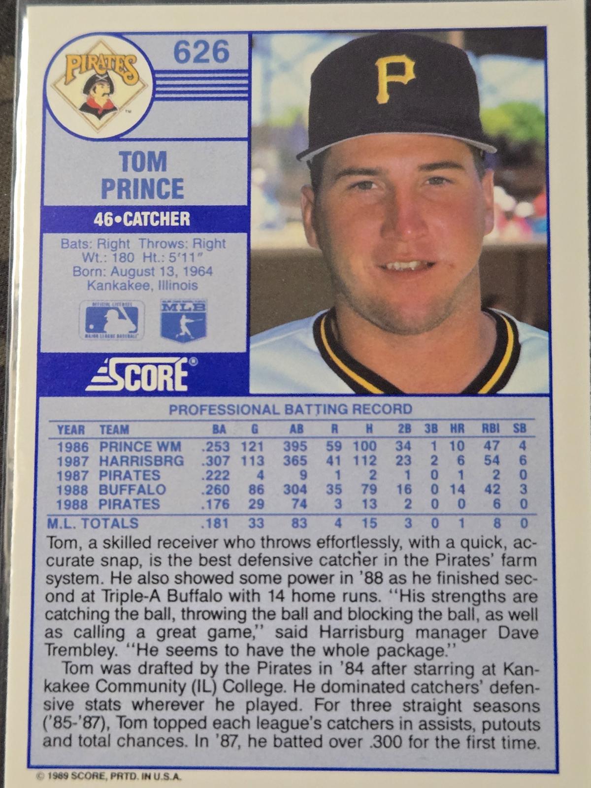 Tom Prince #626 Prices [Rookie] | 1989 Score | Baseball Cards