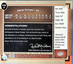Back | Drew Stubbs Baseball Cards 2012 SP Signature Edition