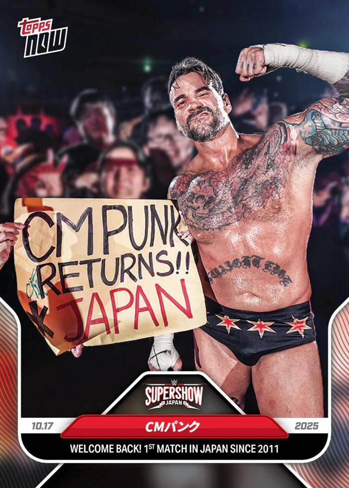 CMパンク直筆サイン フォト2025WWE日本公演公式グッズCM PUNK額入り CM Punk #113SP Prices | 2025 Topps Now WWE | Wrestling Cards