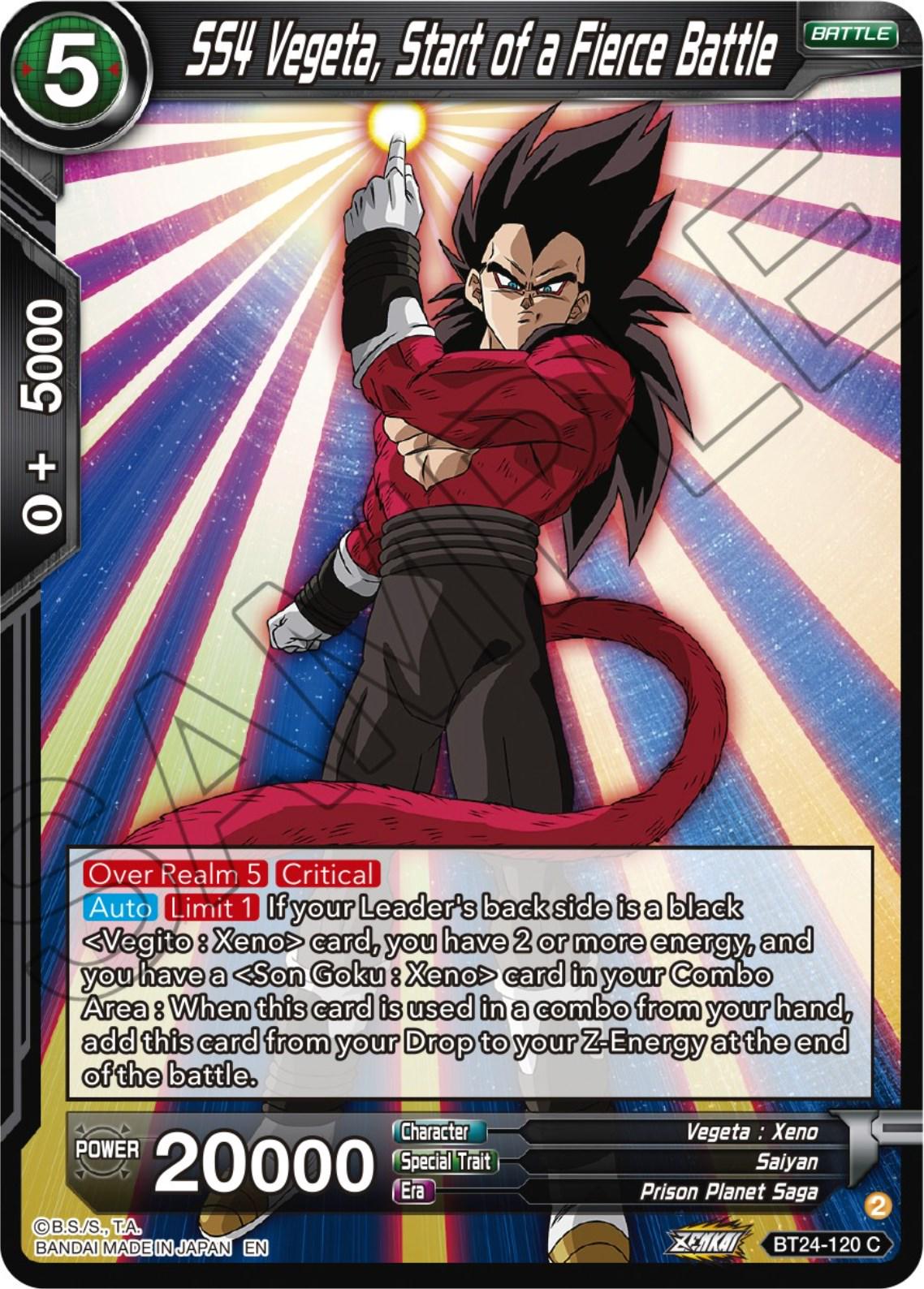 SS4 Vegeta, Start of a Fierce Battle BT24-120 Dragon Ball Super Beyond Generations
