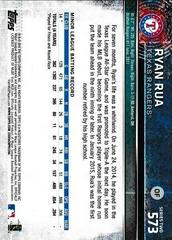 Back Of Card | Ryan Rua Baseball Cards 2015 Topps