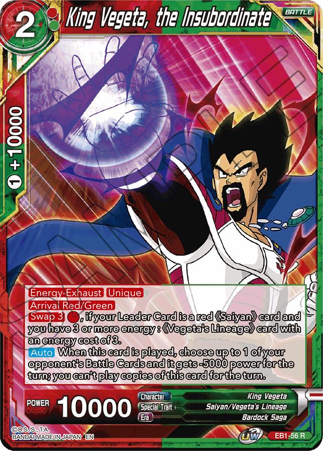 King Vegeta, the Insubordinate EB1-56 Dragon Ball Super Battle Evolution Booster