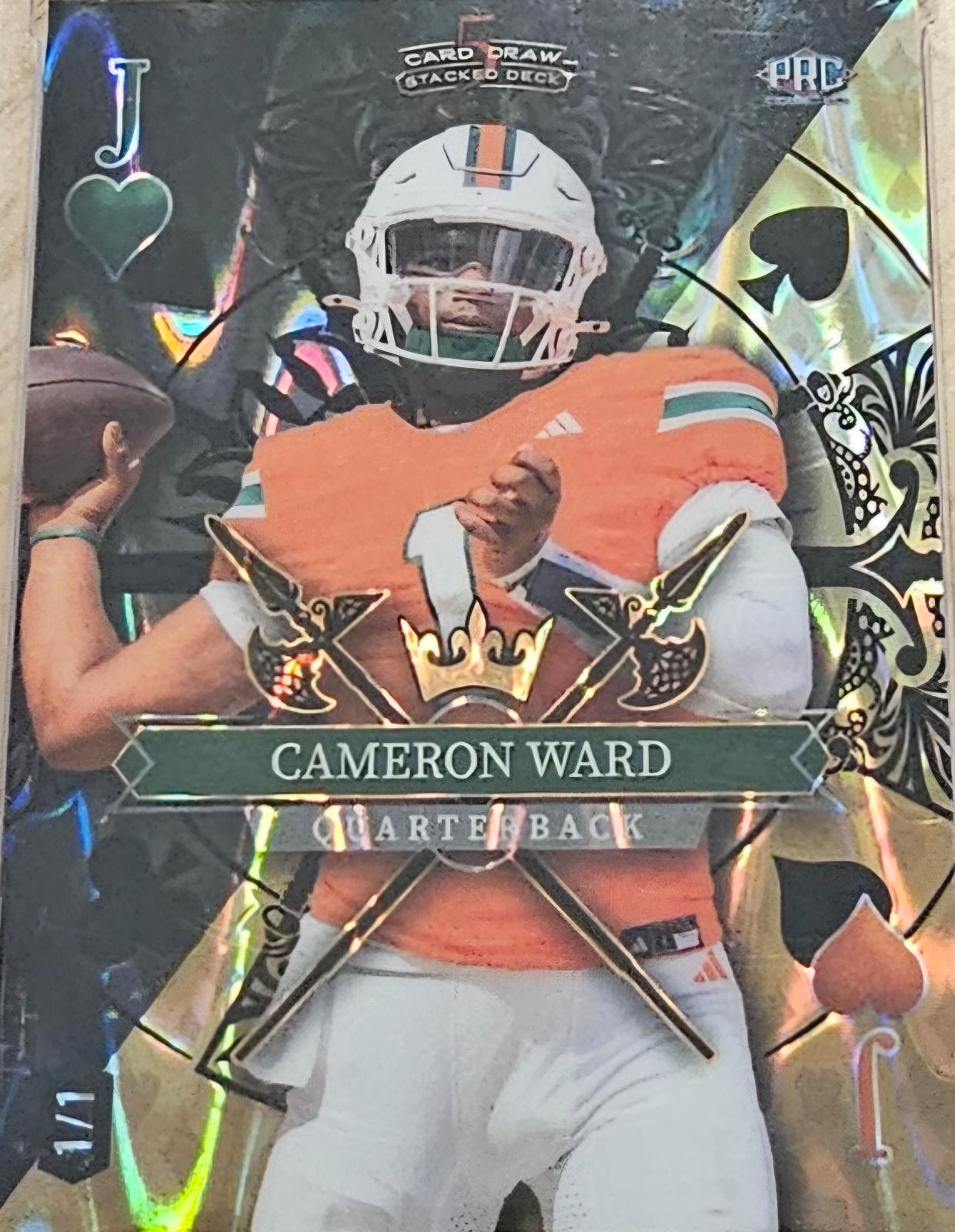Cam Ward #SDJH-CWN 2024 Wild Card 5 Card Draw Stacked Deck Football