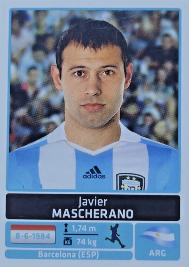 Javier Mascherano #34 Soccer Cards 2011 Panini Copa America Argentina Sticker