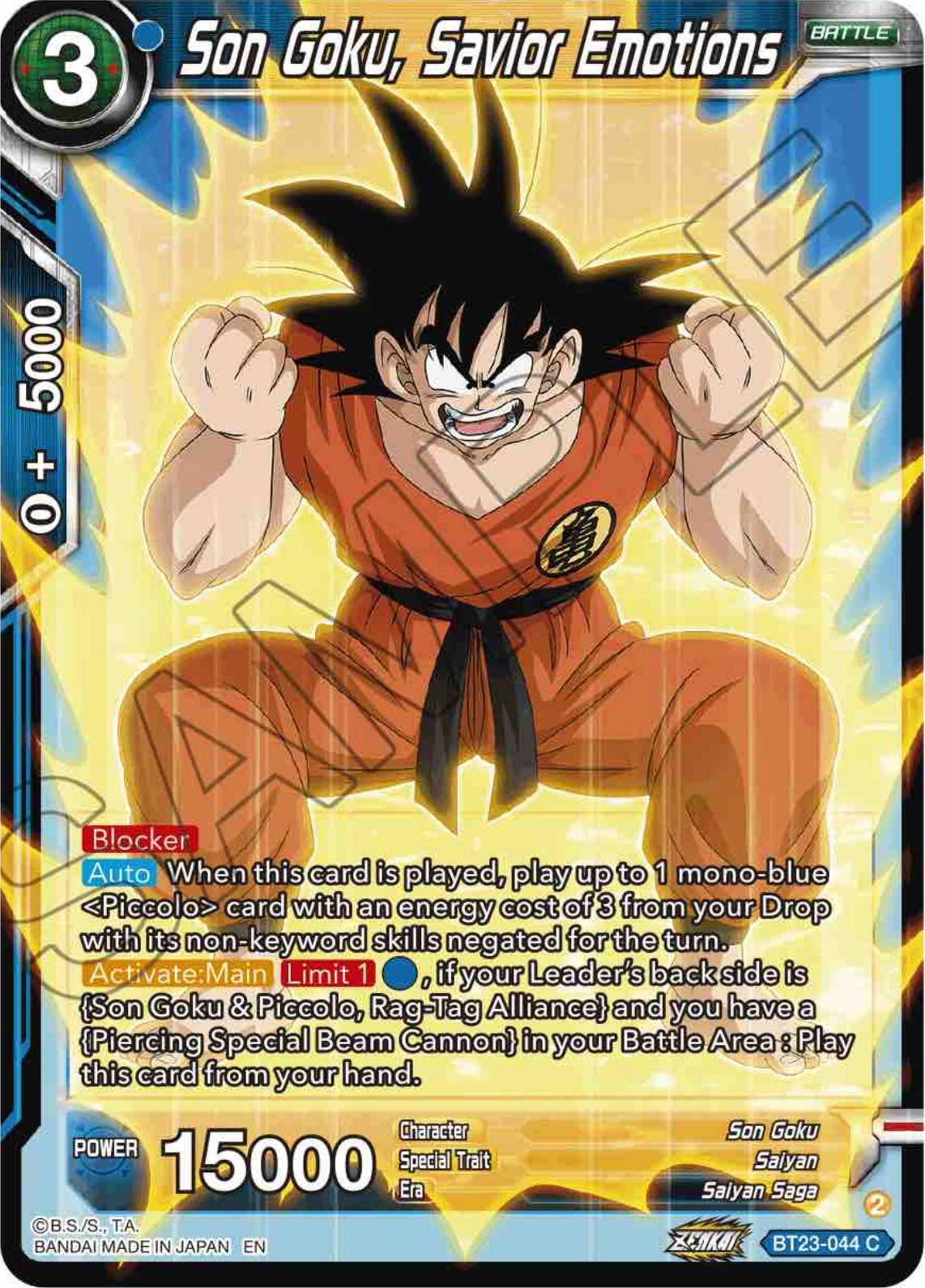 Son Goku, Savior Emotions BT23-044 Dragon Ball Super Perfect Combination