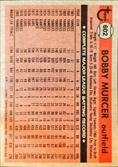 Back Of Card | Bobby Murcer Baseball Cards 1981 Topps