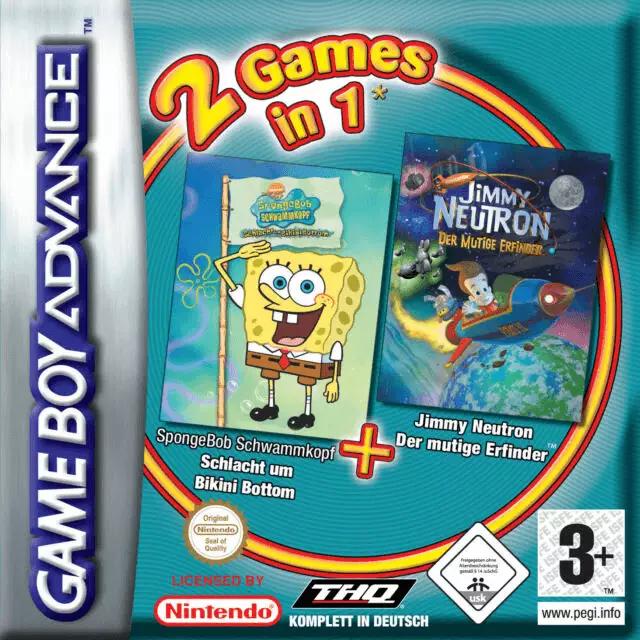 2 Games In 1: Spongebob Bikini Bottom & Jimmy Neutron PAL GameBoy Advance