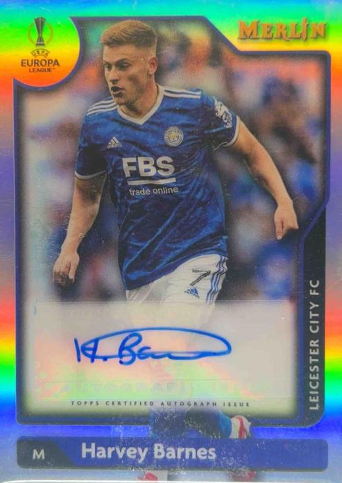 Harvey Barnes #A-HB Soccer Cards 2021 Topps Merlin Chrome UEFA Autographs