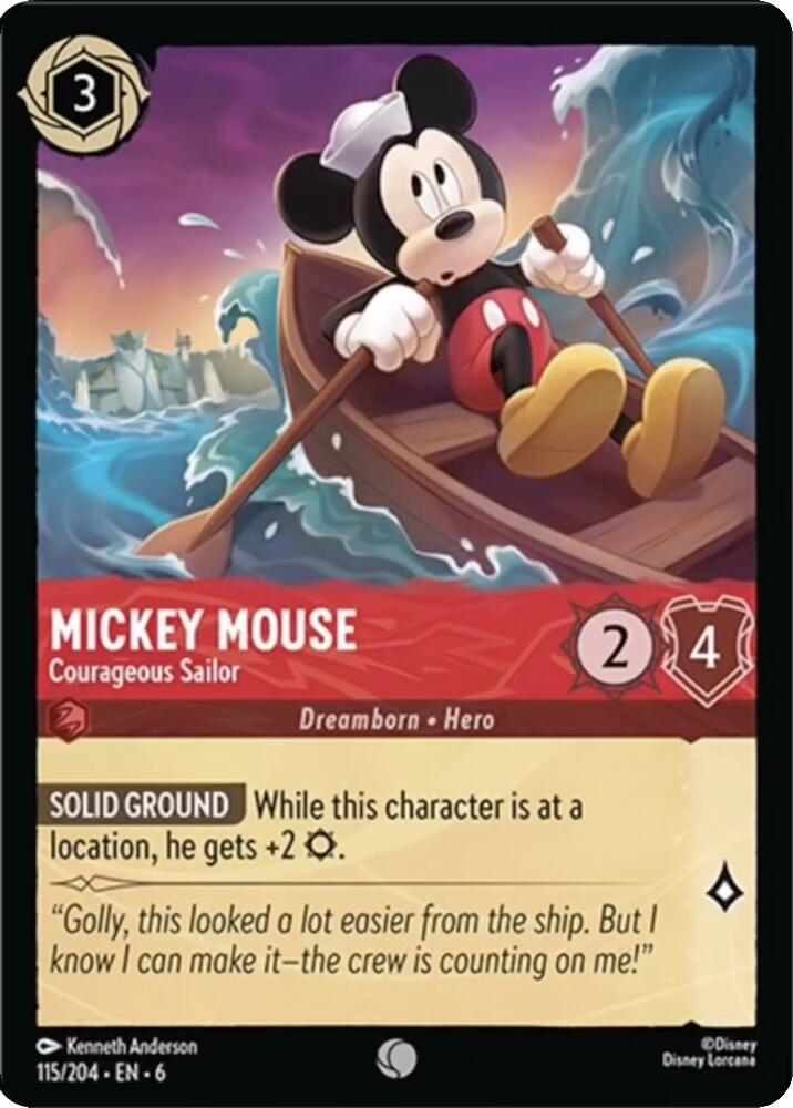 Mickey Mouse - Courageous Sailor #115 Lorcana Azurite Sea