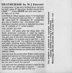 Full Cover Inside | Deathchase ZX Spectrum