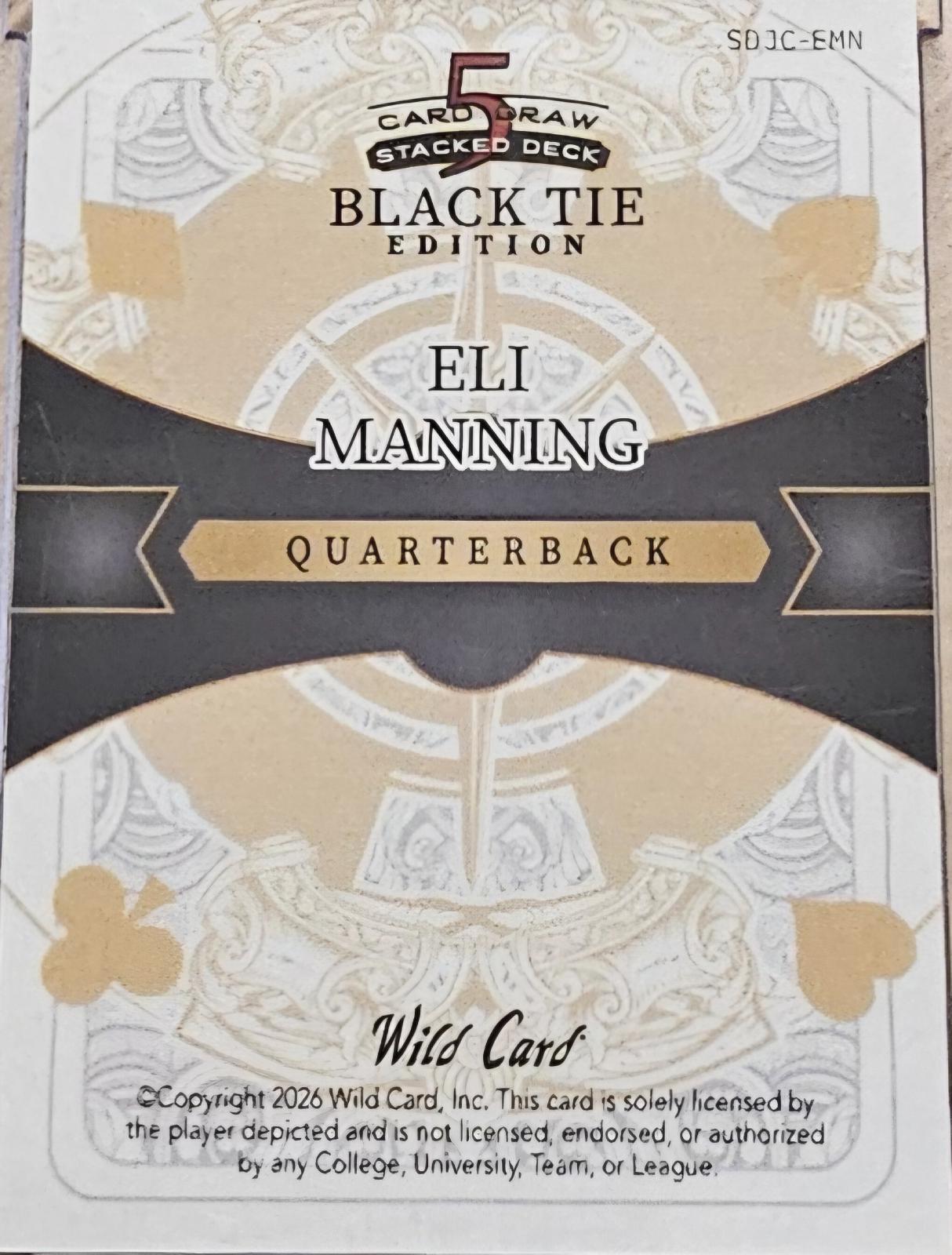 Eli Manning [Diagonal Gold Base Ace Clubs Black Tie Rainbow] #SDJC-EMN ...