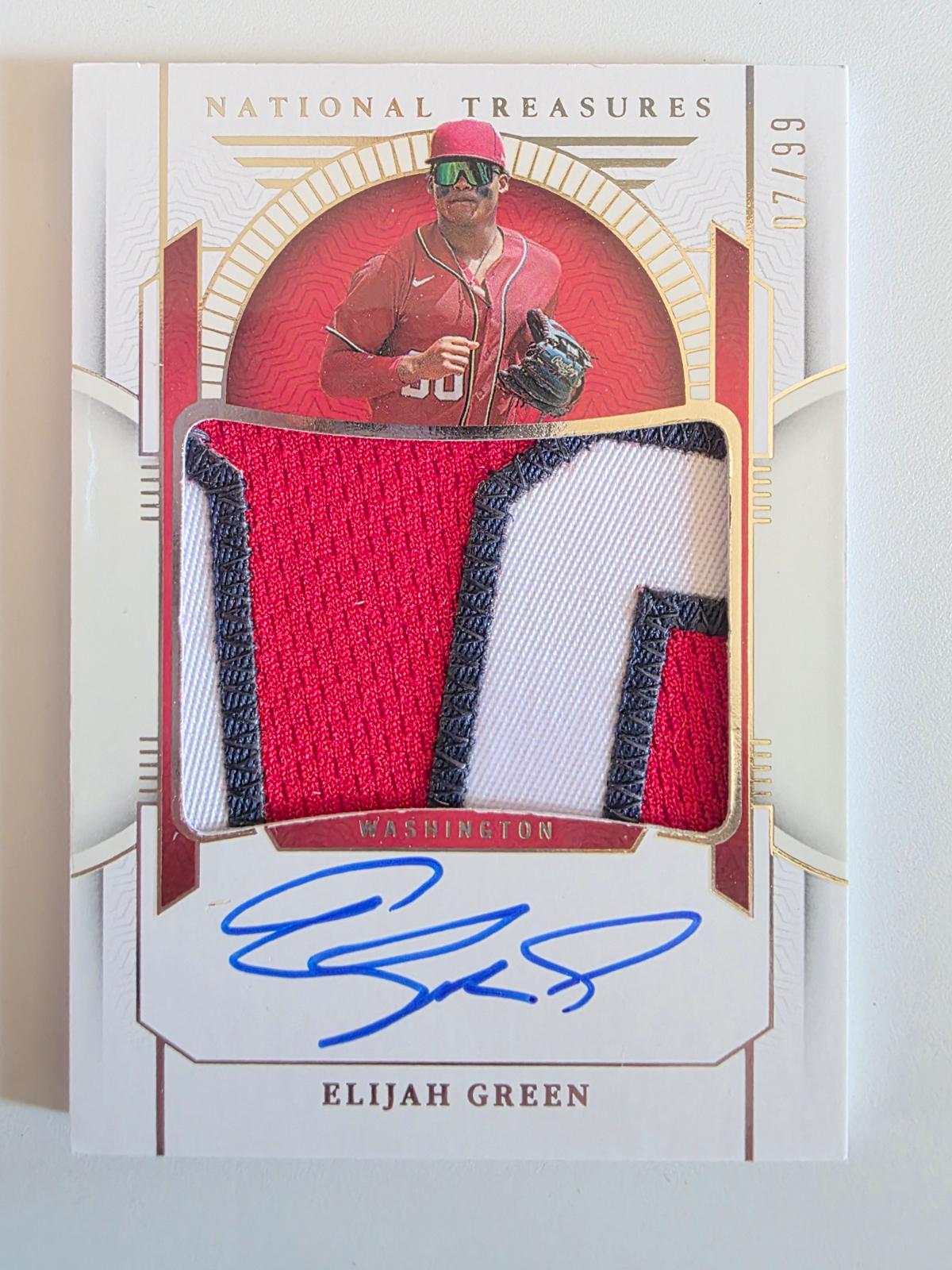 Elijah Green #35 2024 Panini National Treasures Prospect Material Signature Baseball