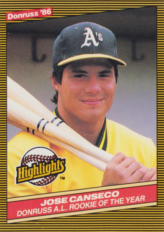 1986 Donruss Highlights Jose Canseco #55 card