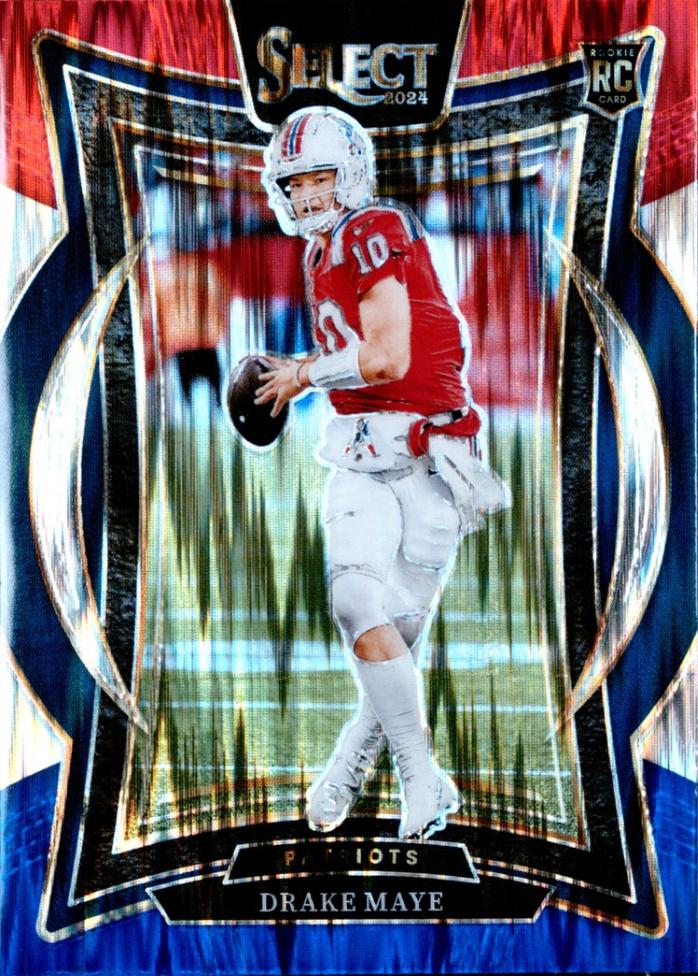Drake Maye [Red Blue Prizm Shock] #27 Prices [Rookie] | 2024
