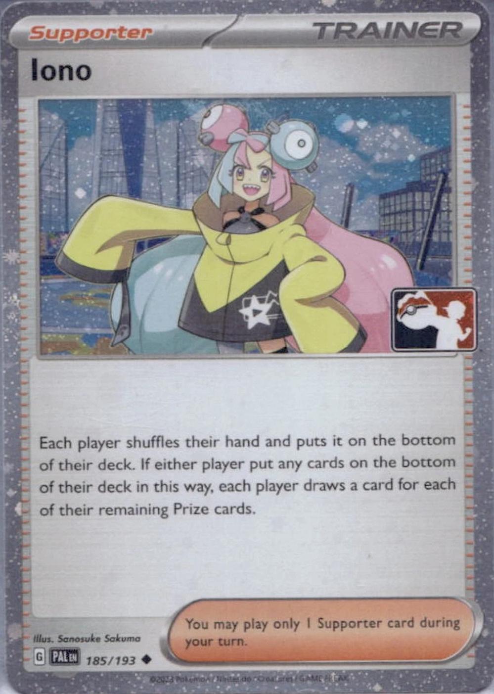 Iono [Prize Pack Cosmos Holo] #185 Prices | Pokemon Paldea Evolved ...