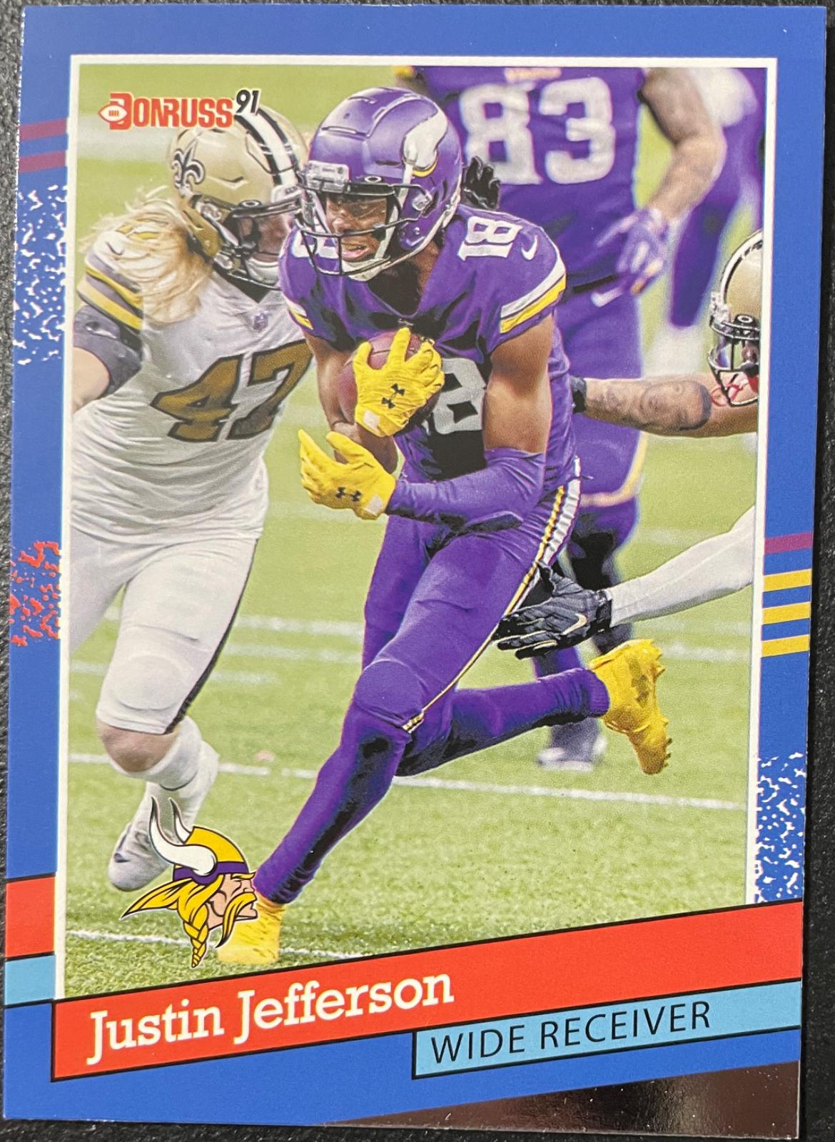 Justin Jefferson #91-12 Football Cards 2021 Panini Clearly Donruss Retro 1991