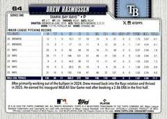 Back Of Card | Drew Rasmussen Baseball Cards 2026 Topps