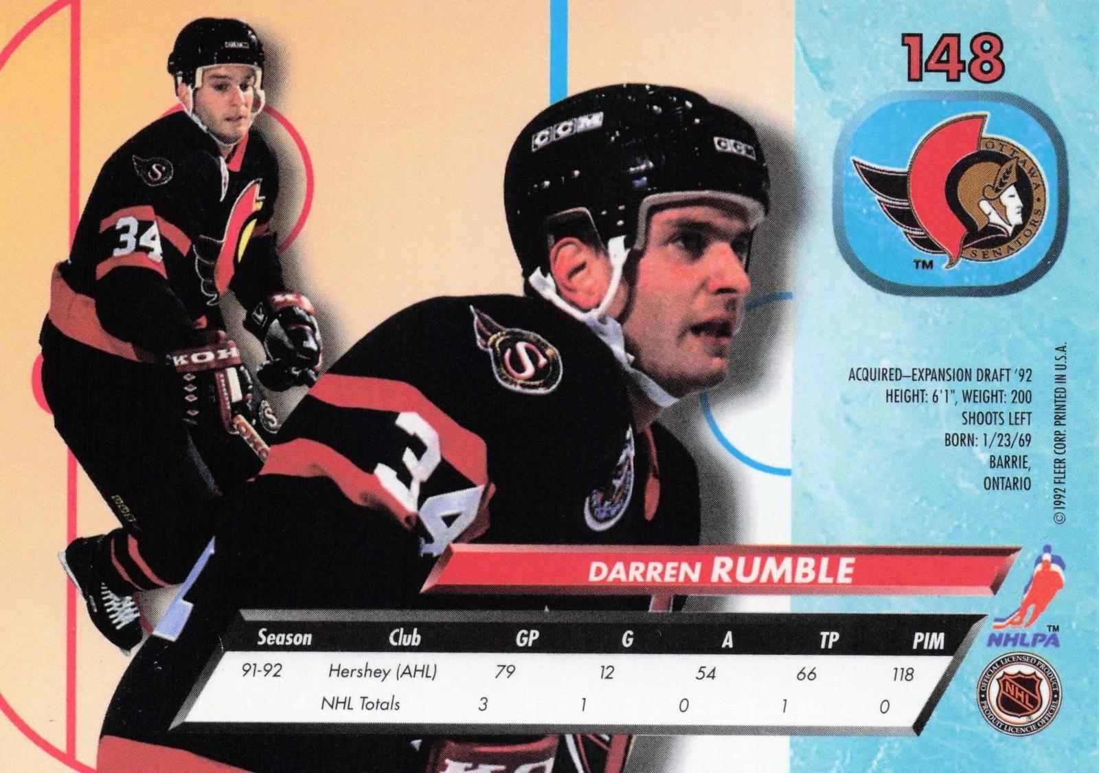 Darren Rumble #148 Prices [Rookie] | 1992 Ultra | Hockey Cards