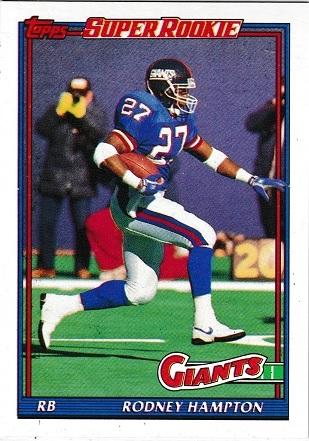 Rodney Hampton #18 Football Cards 1991 Topps