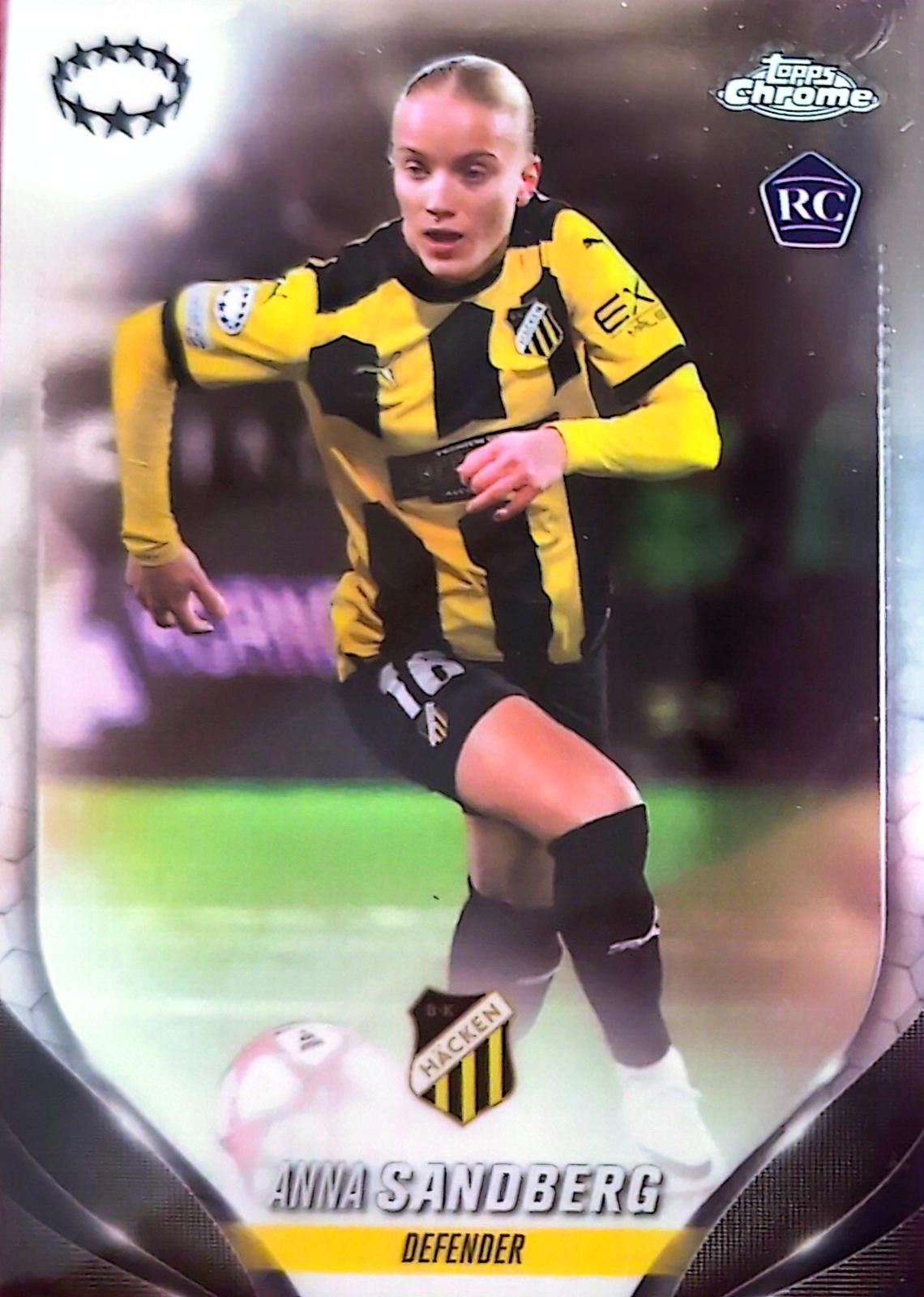 Anna Sandberg #87 Soccer Cards 2023 Topps Chrome UWCL