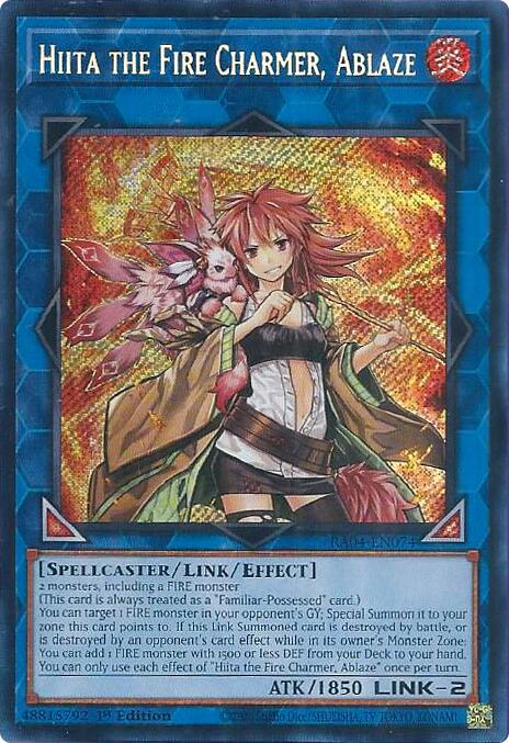 Hiita the Fire Charmer, Ablaze [Quarter Century Secret Rare Hiita the Fire Charmer, Ablaze [Quarter Century Secret Rare