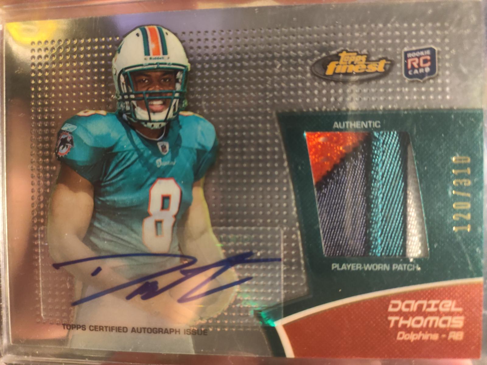 Daniel Thomas #RAP-DT Football Cards 2011 Topps Finest Rookie Autograph Patch