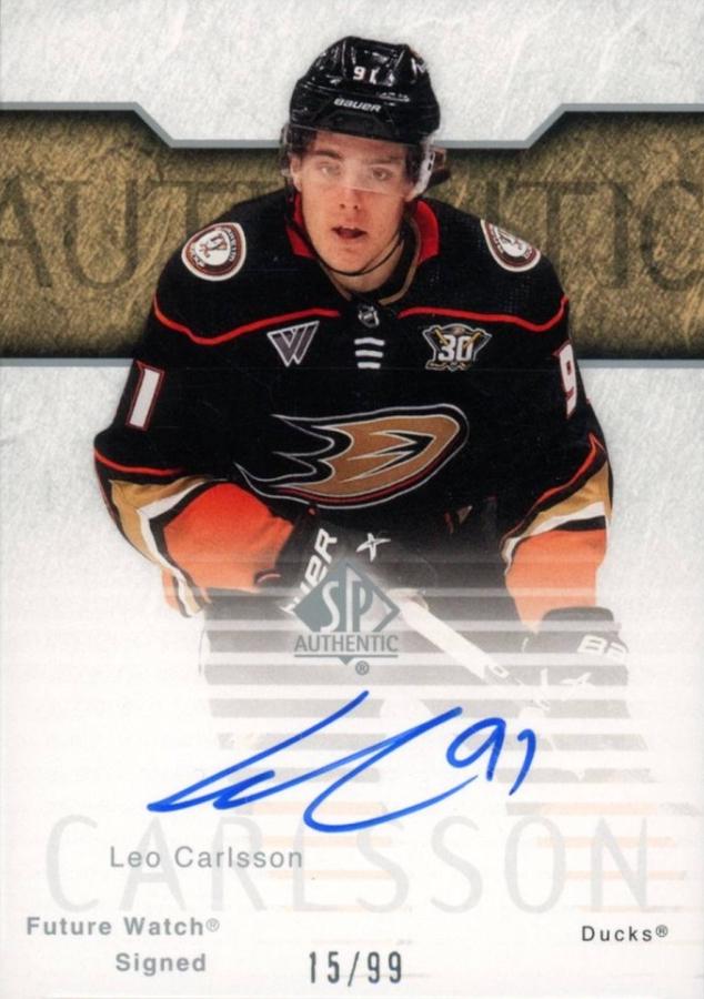 Leo Carlsson #RFWA2-45 2023-24 SP Authentic Hockey 2003-04 Retro Future Watch Auto