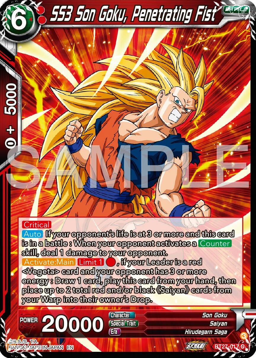 SS3 Son Goku, Penetrating Fist BT27-017 Dragon Ball Super: History of Z
