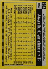 Back Of Card | Mark Gardner Baseball Cards 1990 Topps