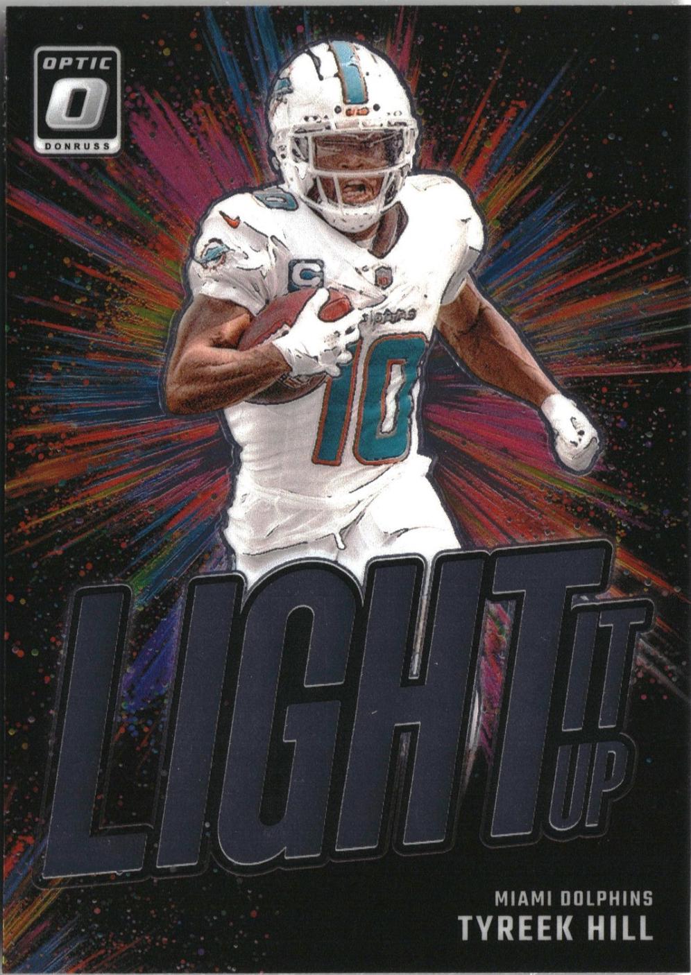 Tyreek Hill #20 Football Cards 2024 Panini Donruss Optic Light It Up