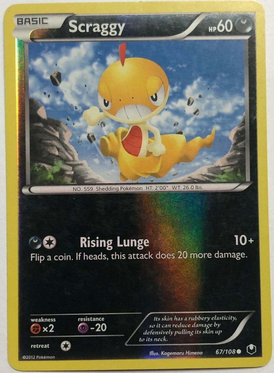 Scraggy [Mirror Reverse Holo] #67 Pokémon Card from Pokemon Dark Explorers Set 