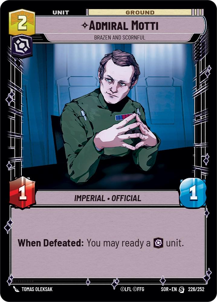 Admiral Motti #226 Star Wars Unlimited: Spark of Rebellion