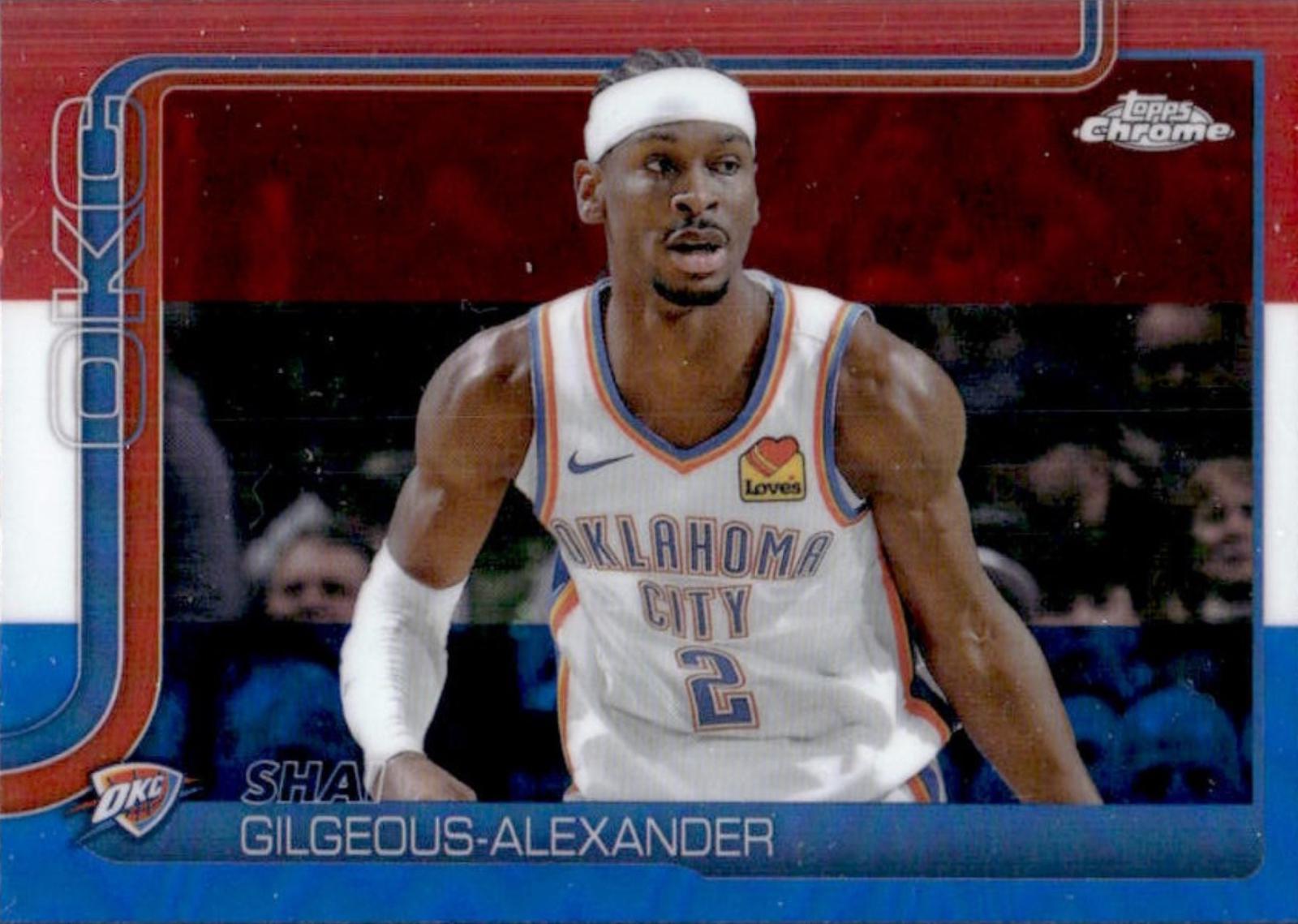 2025 Topps Chrome Shai Gilgeous-Alexander [Red White Blue Refractor] #141 card