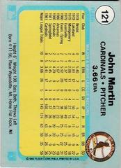 Back Of Card | John Martin Baseball Cards 1982 Fleer