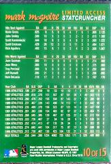 Rear  | Mark McGwire Baseball Cards 1997 Circa Limited Access