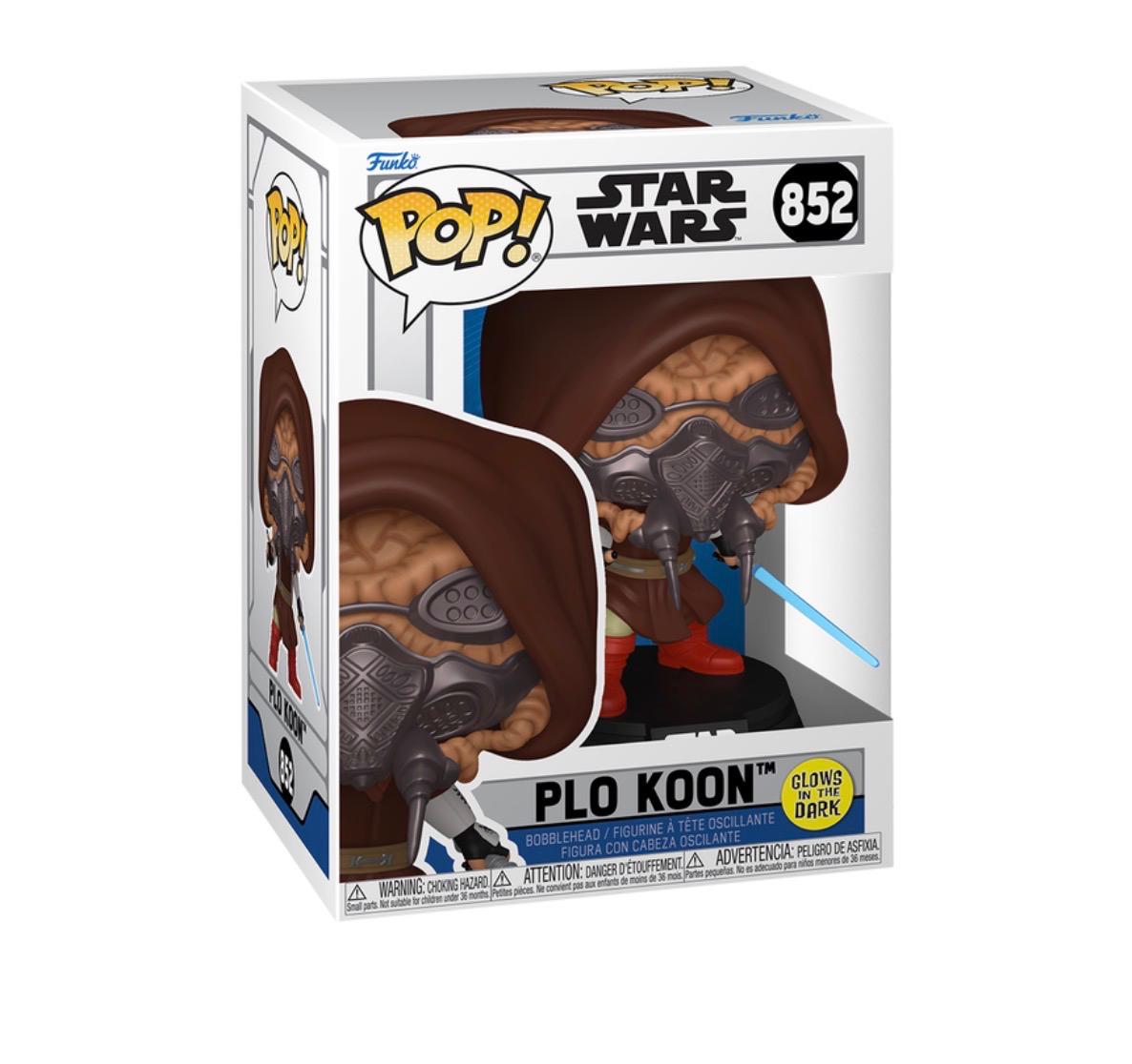 Plo Koon ⁠ #852 The Clone Wars Funko Pop Glow In The Dark Glow exclusive box and figure