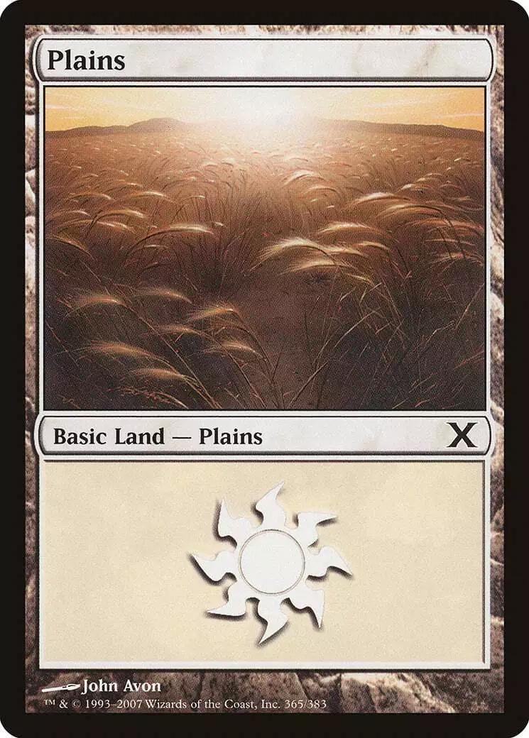 Plains #365 Magic 10th Edition