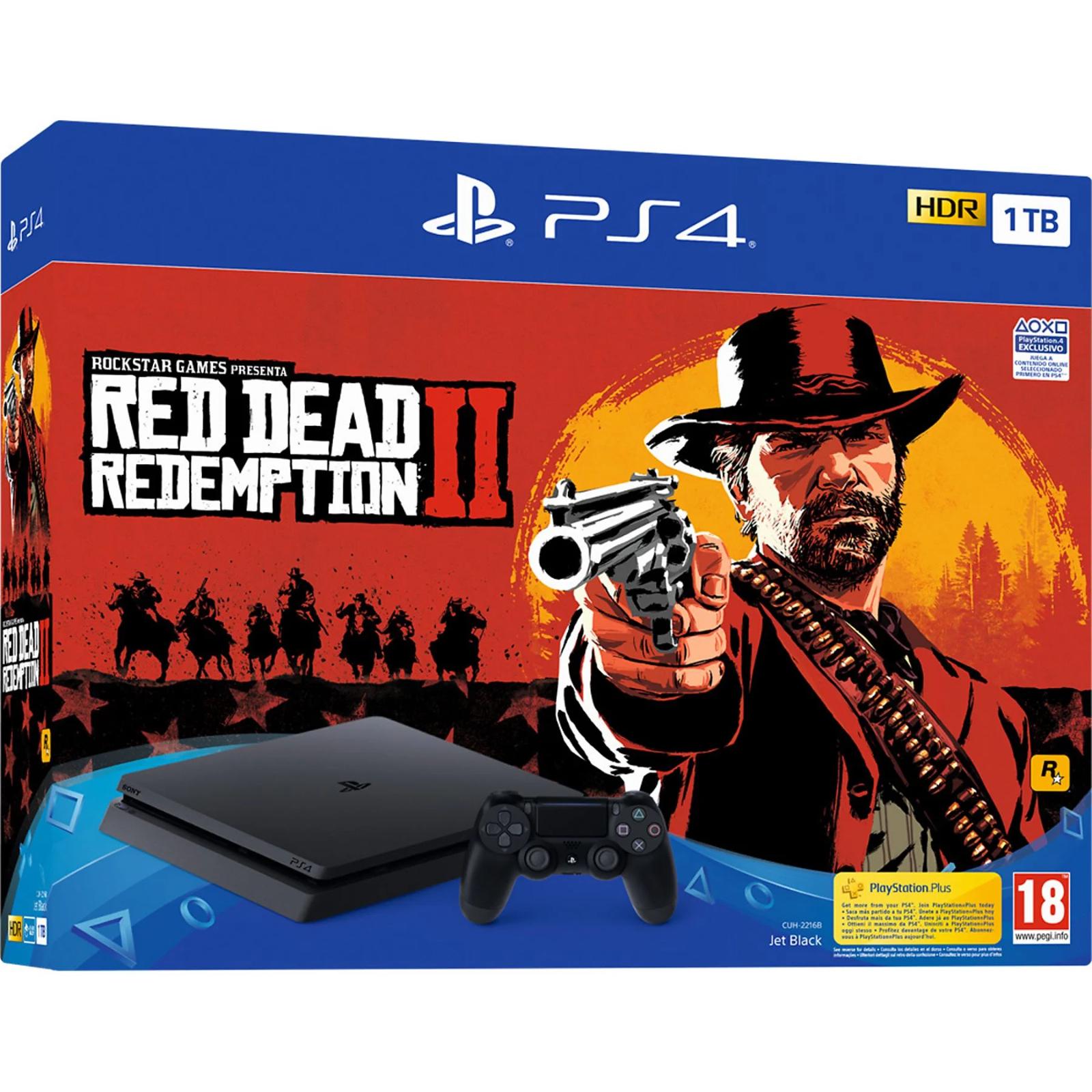 Playstation 4 1TB Slim Console Red Dead Redemption II Bundle PAL Playstation 4
