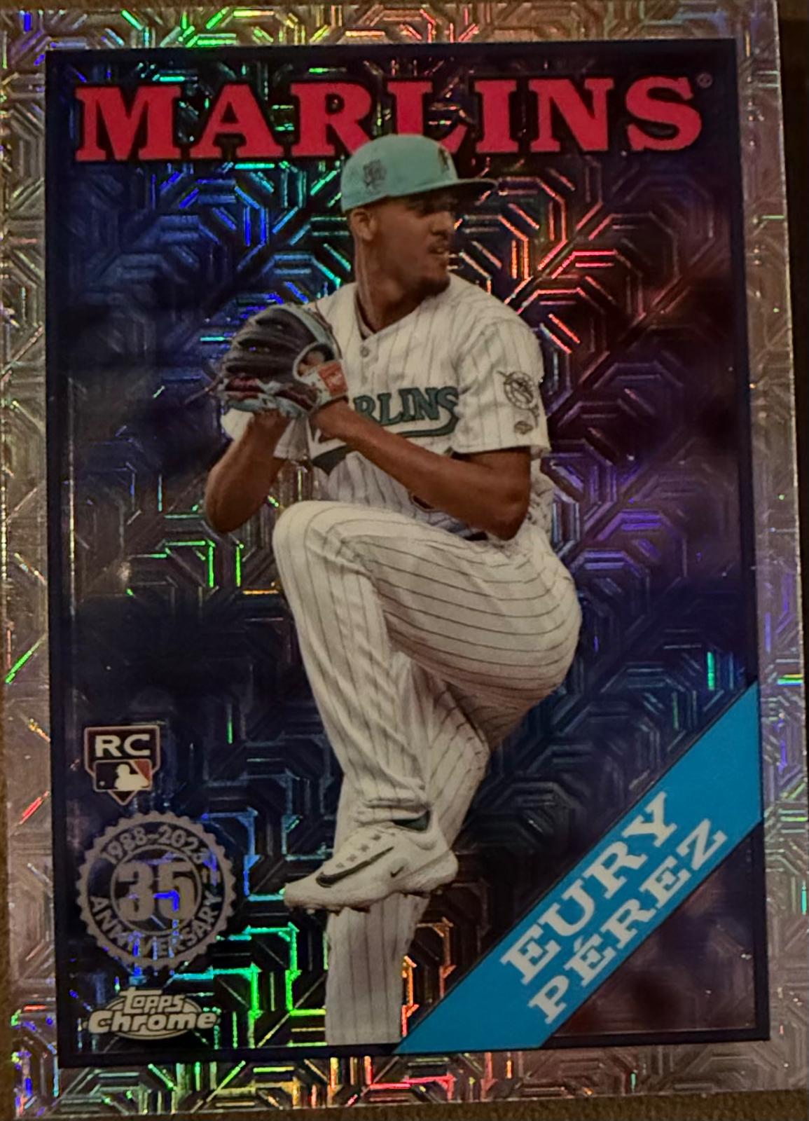 Eury Perez #T88CU-66 2023 Topps Update 1988 Chrome 35th Anniversary Baseball