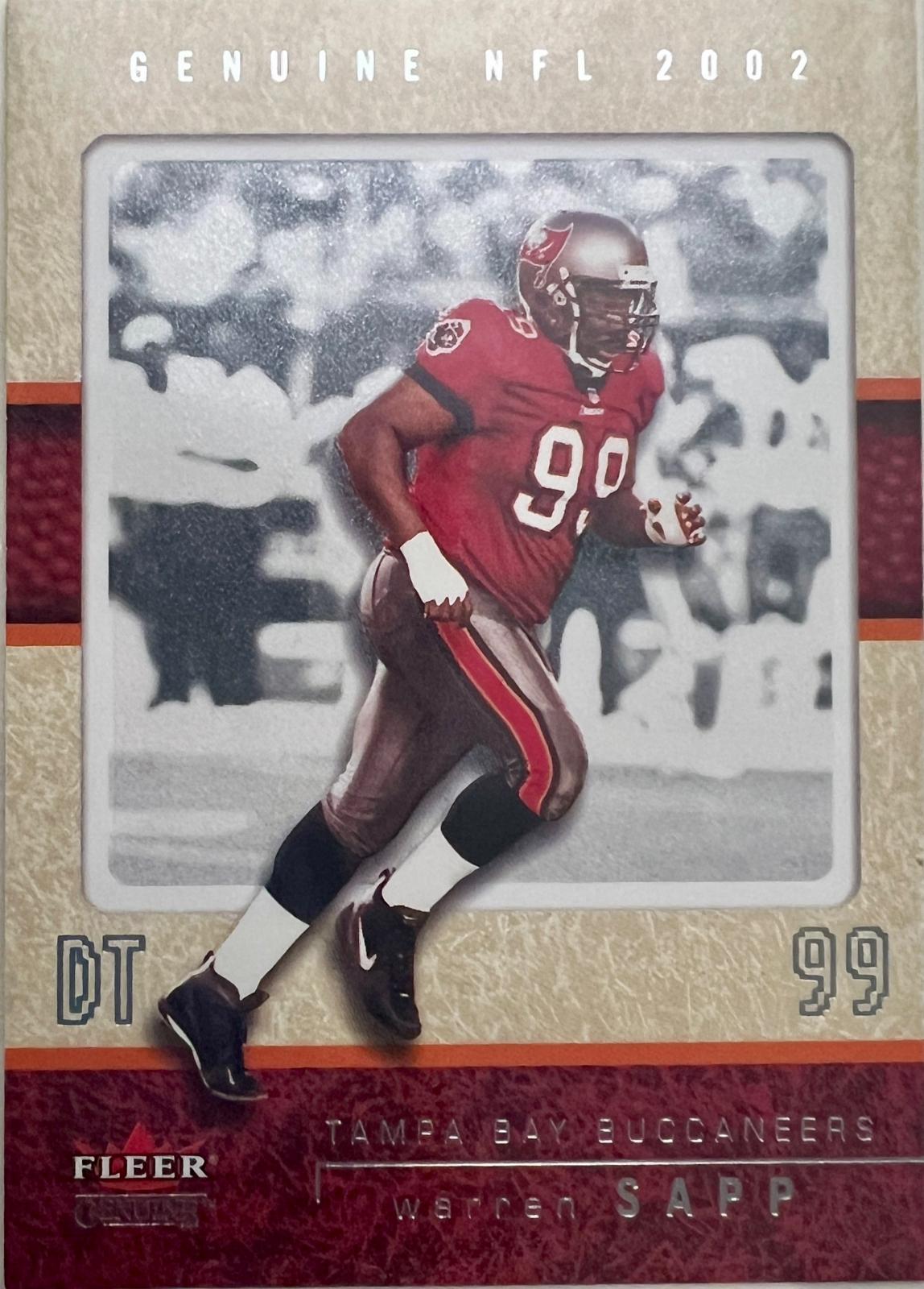 Warren Sapp #21 Football Cards 2002 Fleer Genuine